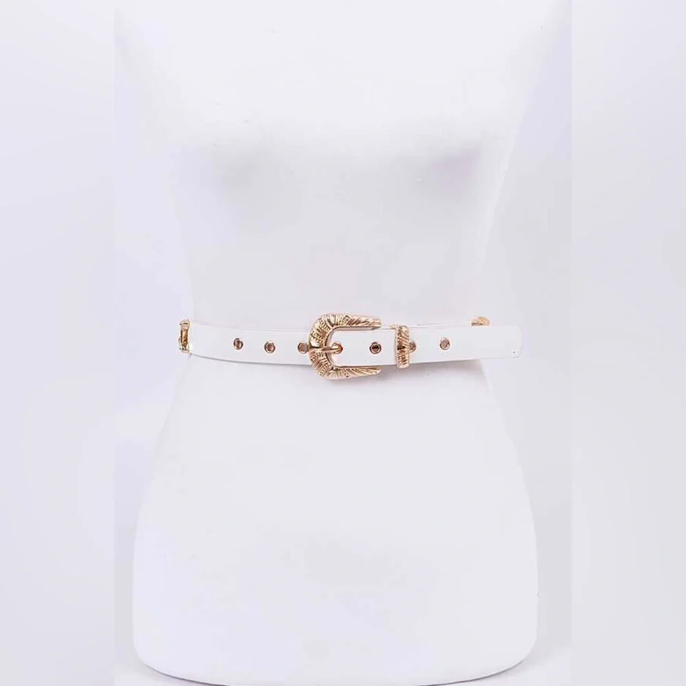 Vegan Leather Chain Statement Belt